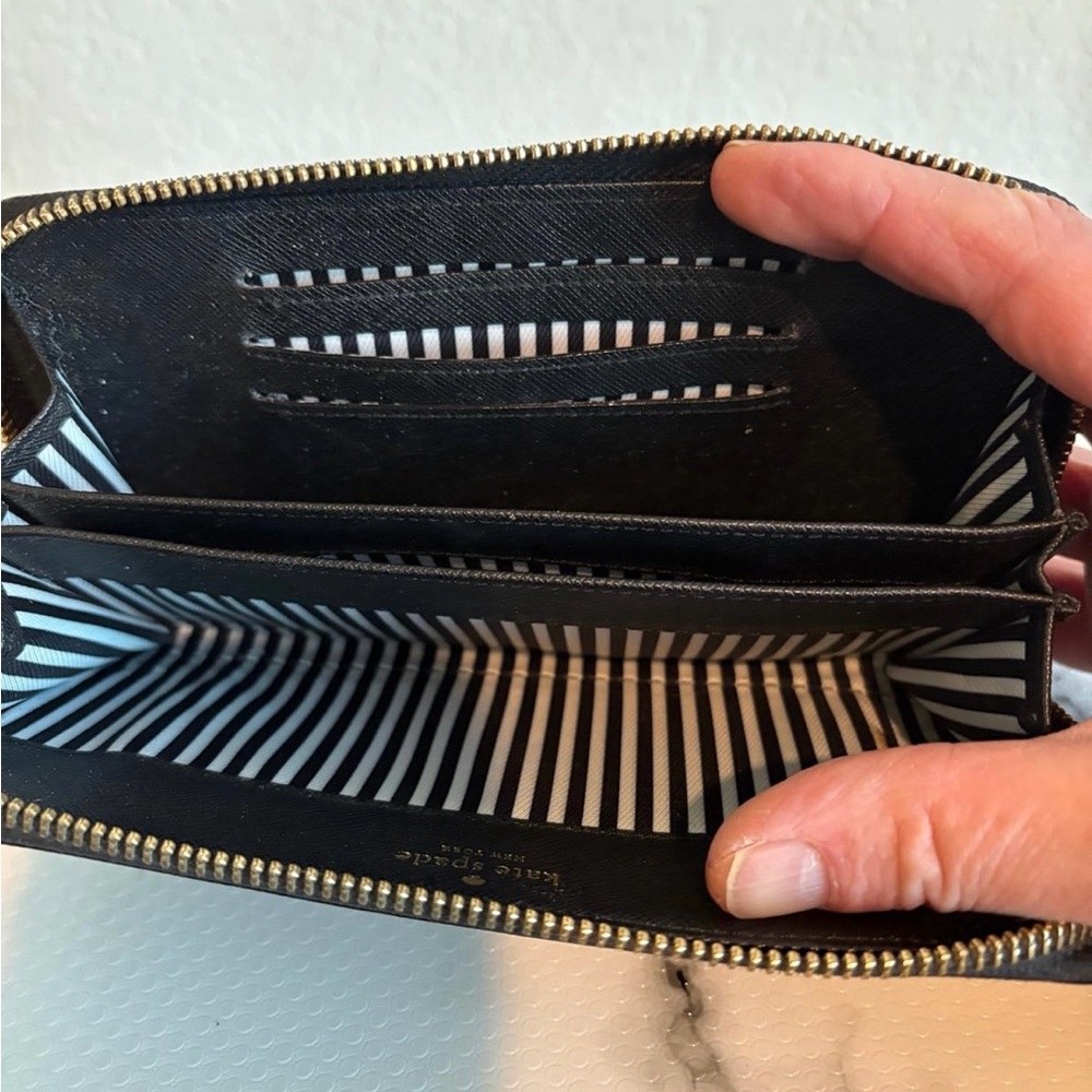 Kate Spade Black Long Zip Wallet - Picture 4 of 7